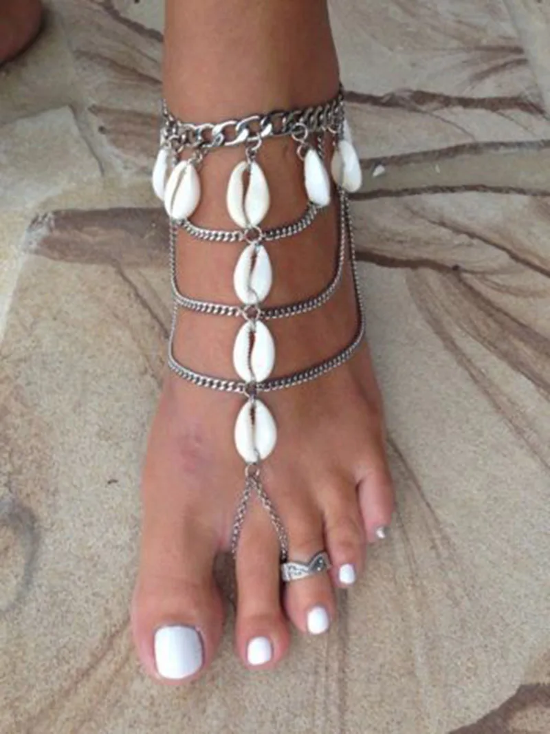 Этнические винтажные резные монетные браслеты женские ножные новый модный шарм