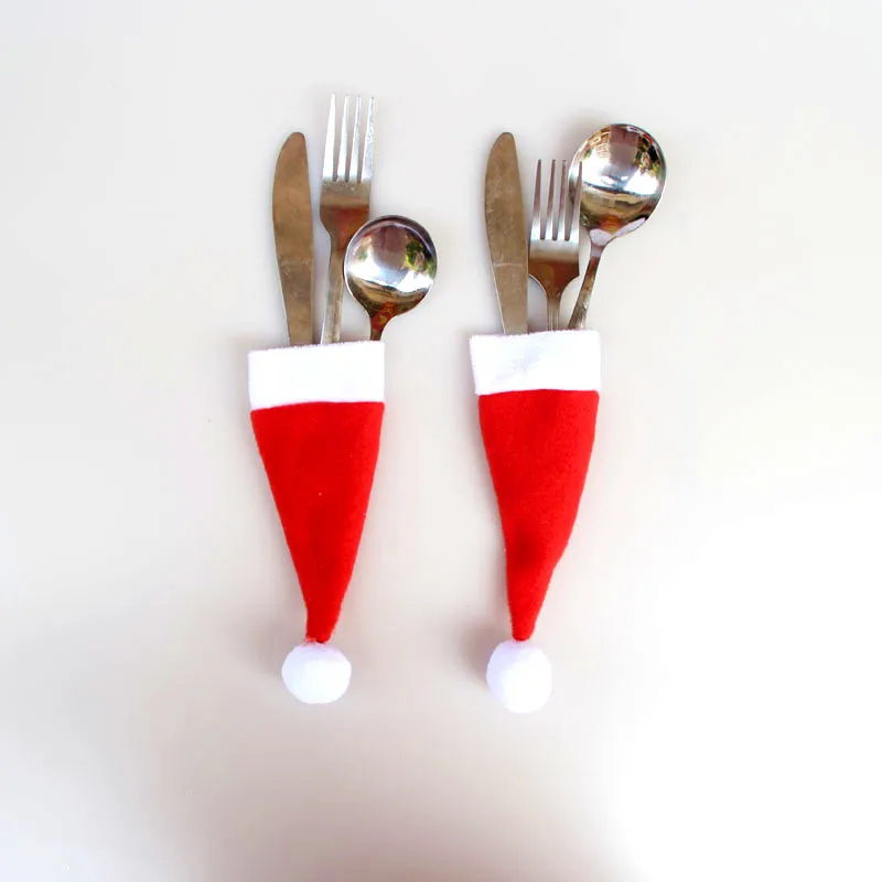 Christmas Hat Cutlery Bag xmas decorations Candy Gift Bags kerst decoratie natale 2018 decorazioni Noel table | Дом и сад