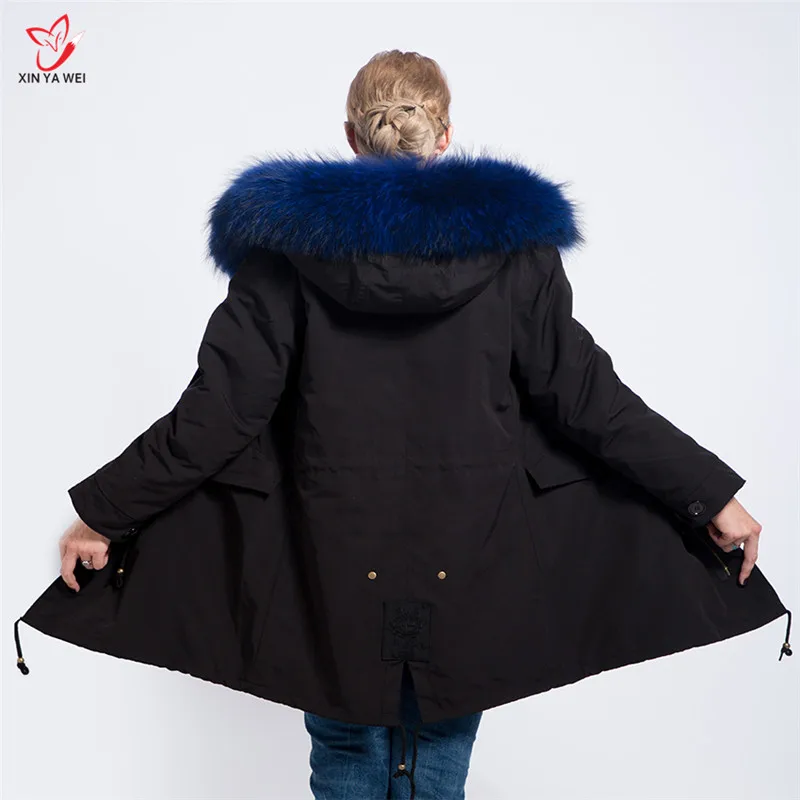 Парка женская со съемной подкладкой с натуральным мехом енота | Женская одежда