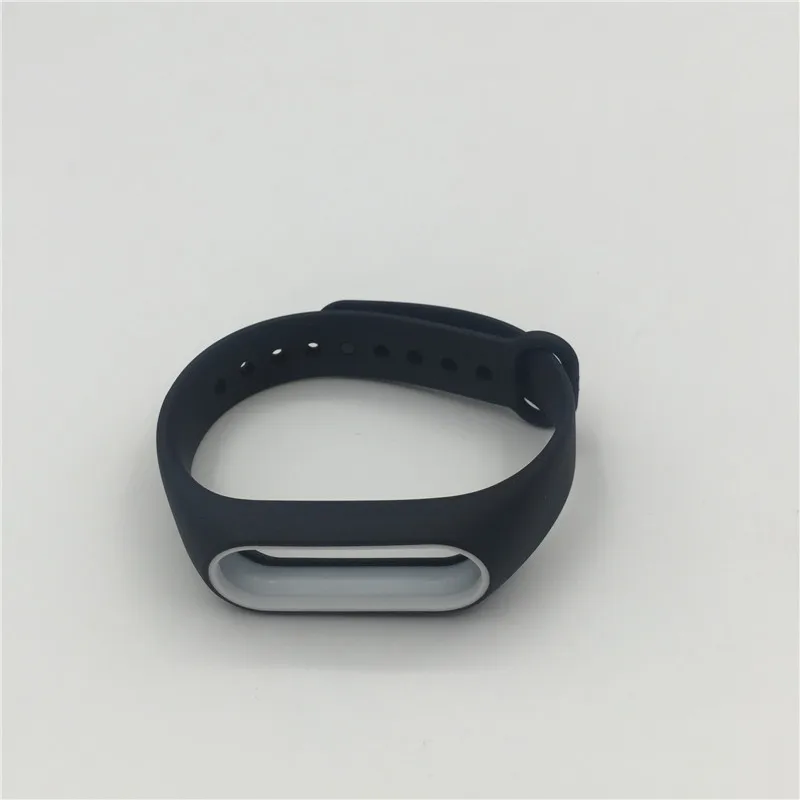 Силиконовый браслет для Xiaomi mi band 2 mi band 2 браслеты на ремешке двухцветные сменные браслеты для оригинальной mi band 2 - Цвет: Black with white