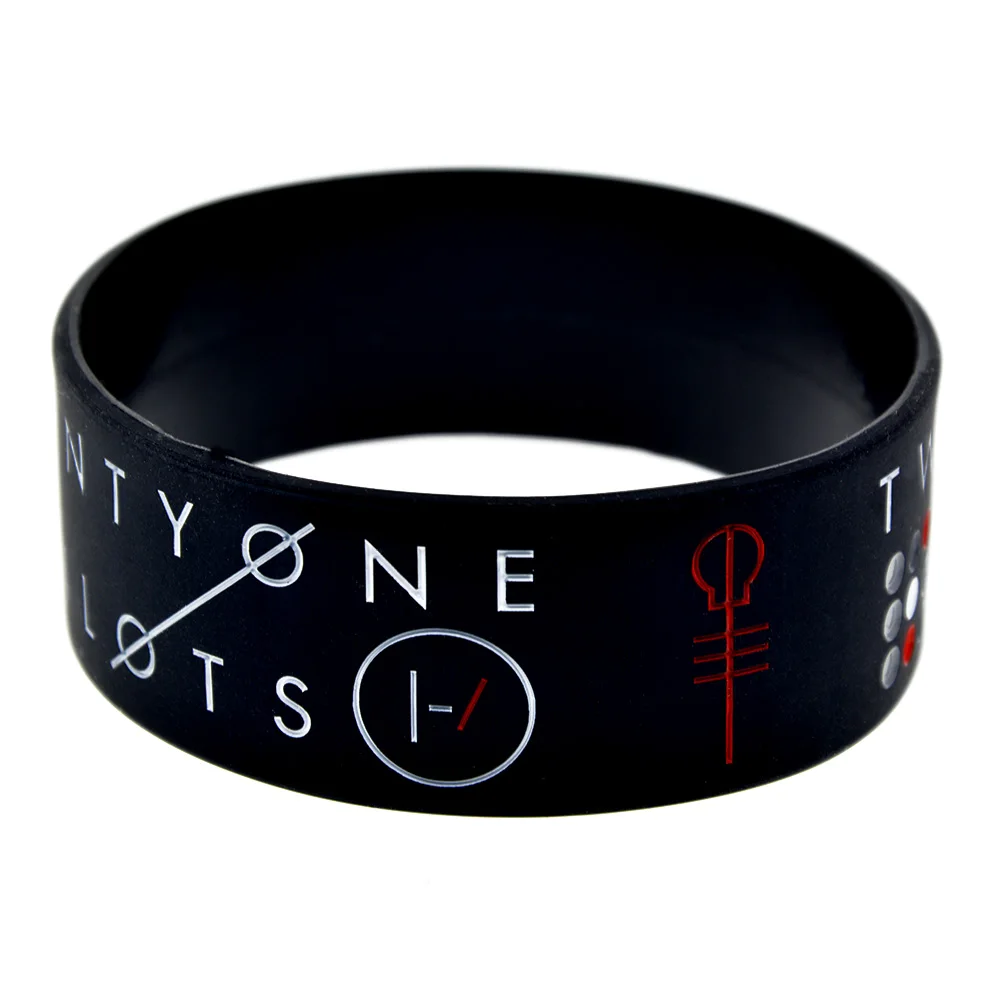 OBH 25 шт. черный один дюйм шириной Twenty One Pilots силиконовый браслет для любителей музыки
