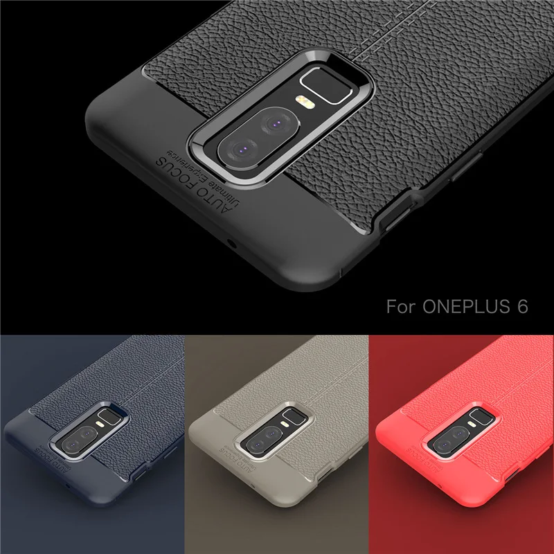 Для Oneplus 6 Чехол углеродного волокна Текстура Мягкий силиконовый чехол для One Plus