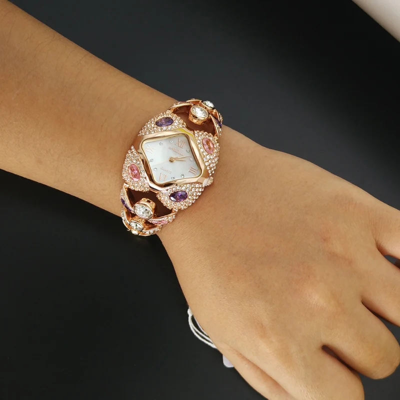 Роскошные женские часы Melissa Lady элегантные модные с фианитом браслет для платья