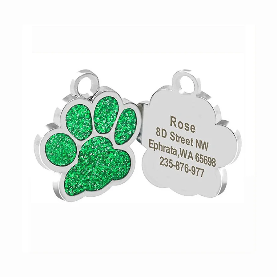 50pcs wholesale pet dog cat puppy id blank tags rhinestone alloy name address phone tags dog collar accessories pet supplies free global shipping