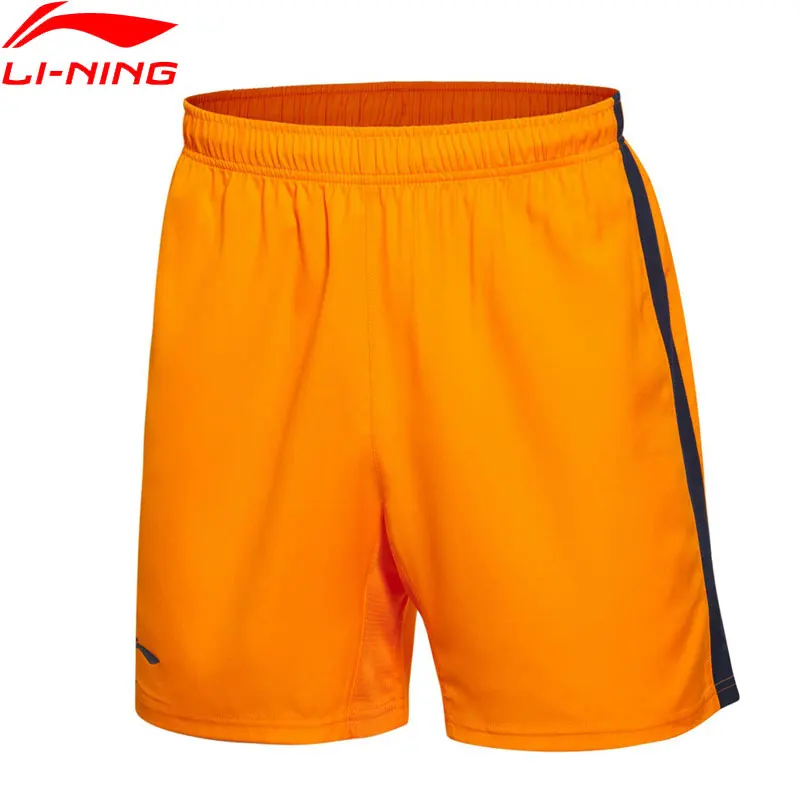 Li-Ning мужские футбольные серии для соревнований, нижняя часть, Стандартная посадка, полиэстер, подкладка, дышащие спортивные шорты AAPK349 0000