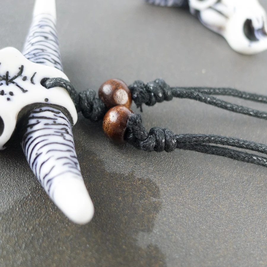 Подвеска в виде черепа коровы костяное искусство ожерелье кулон винтажная