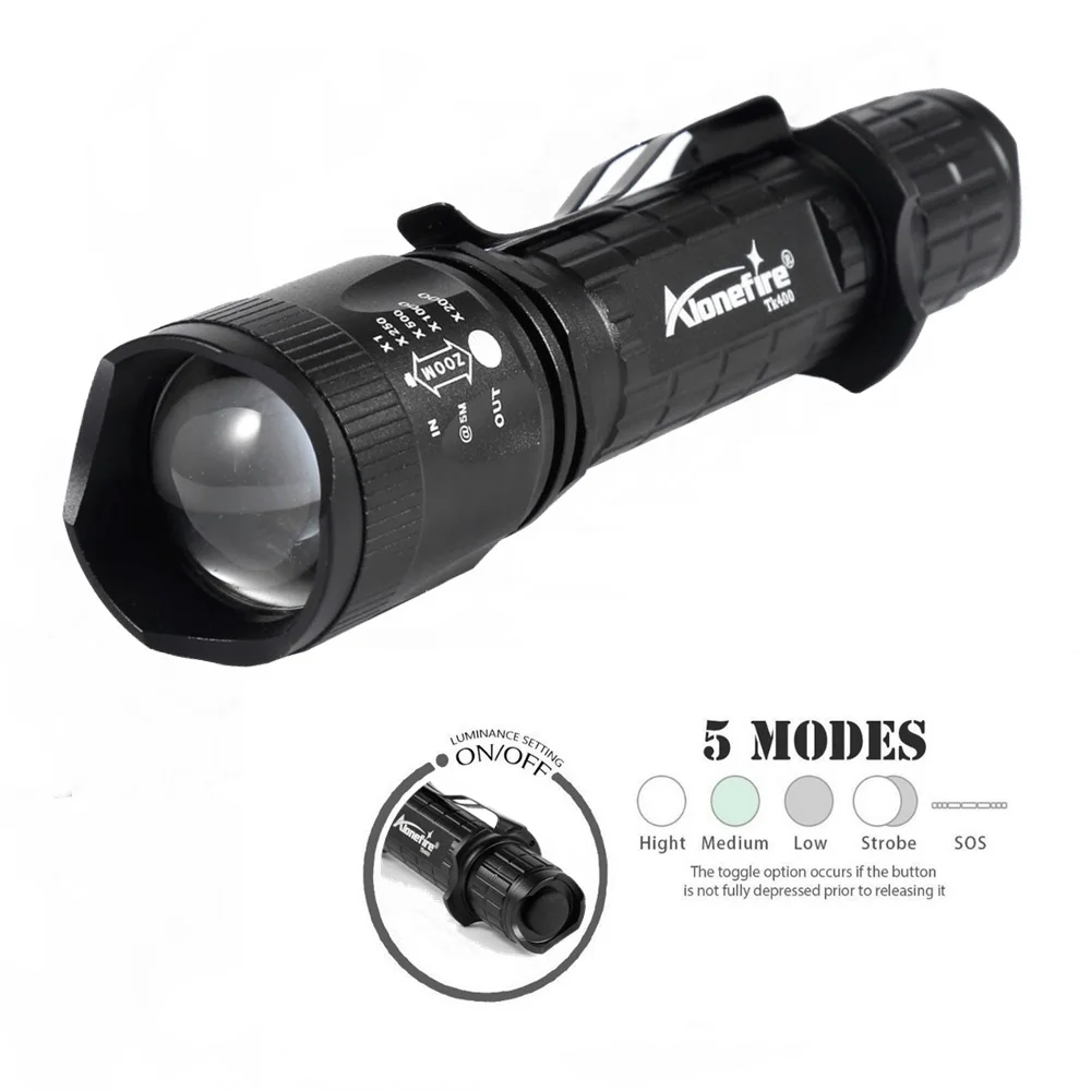 AloneFire TK400 тактический фонарь CREE светодиодный фонарь XM-L2 linternas водонепроницаемый охотничий фонарь