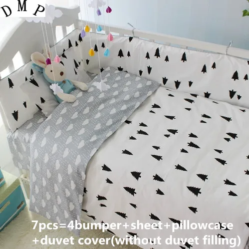 2017! 6/7pcs baby crib bedding set cotton material jogo de cama crib bumper Duvet Cover, 120*60/120*70cm