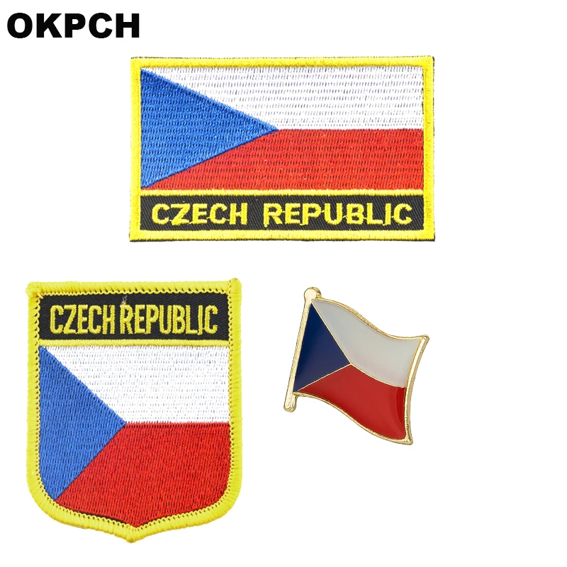 Чехийский национальный флаг вышитые металлические нашивки для одежды
