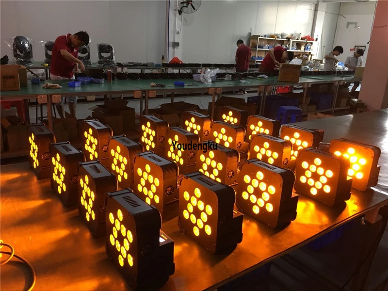 12*18 Вт 6 в 1 rgbwa uv batteria dmx par 64 плоский светодиодный беспроводной led тонкий light|Эффект