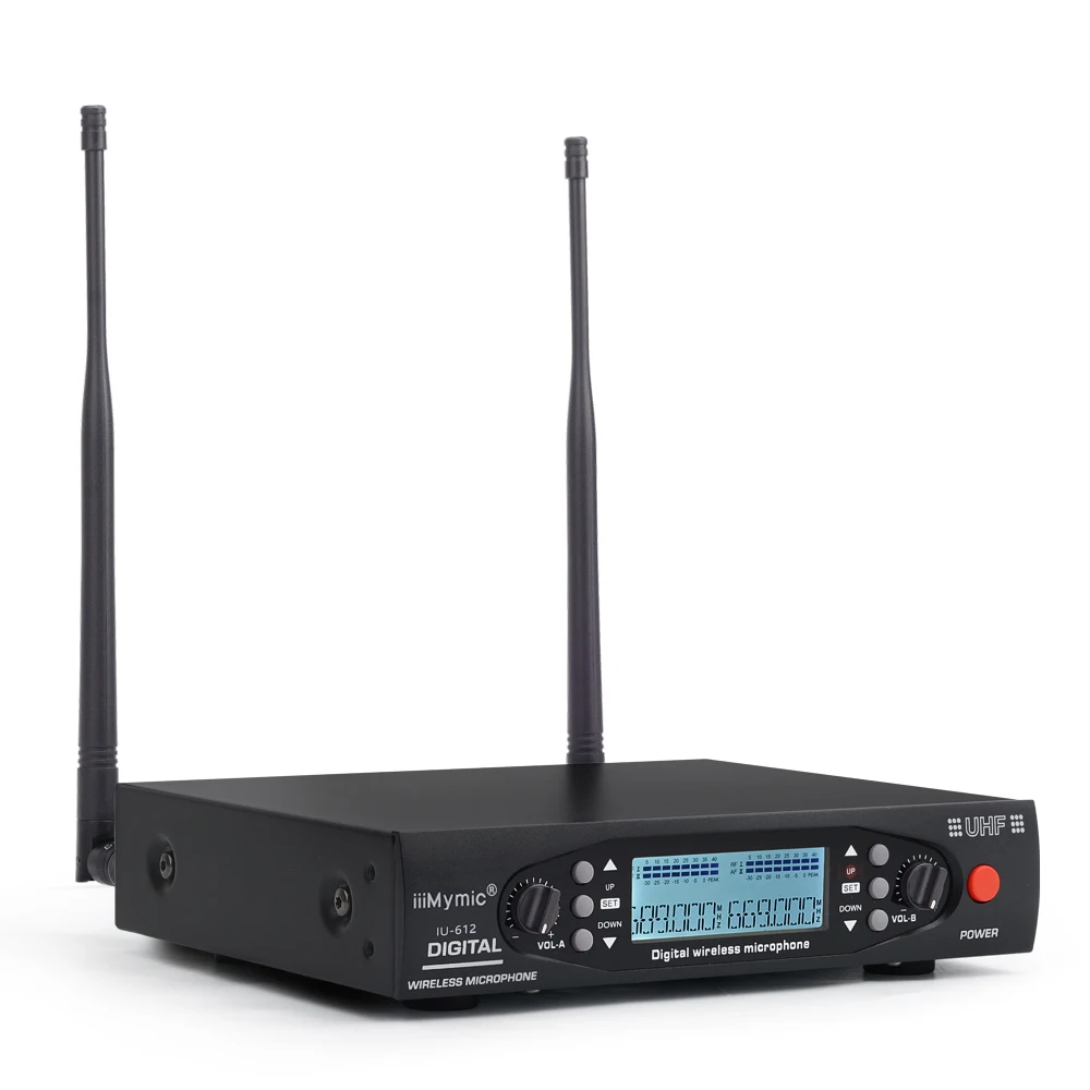 IU 612 PLL UHF беспроводной микрофон Система 2 way 100 каналов металлический Ручной Karoke KTV
