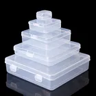 Квадратные прозрачные пластиковые коробки для хранения ювелирных изделий, бусины, ремесла, контейнер для чехлов W215