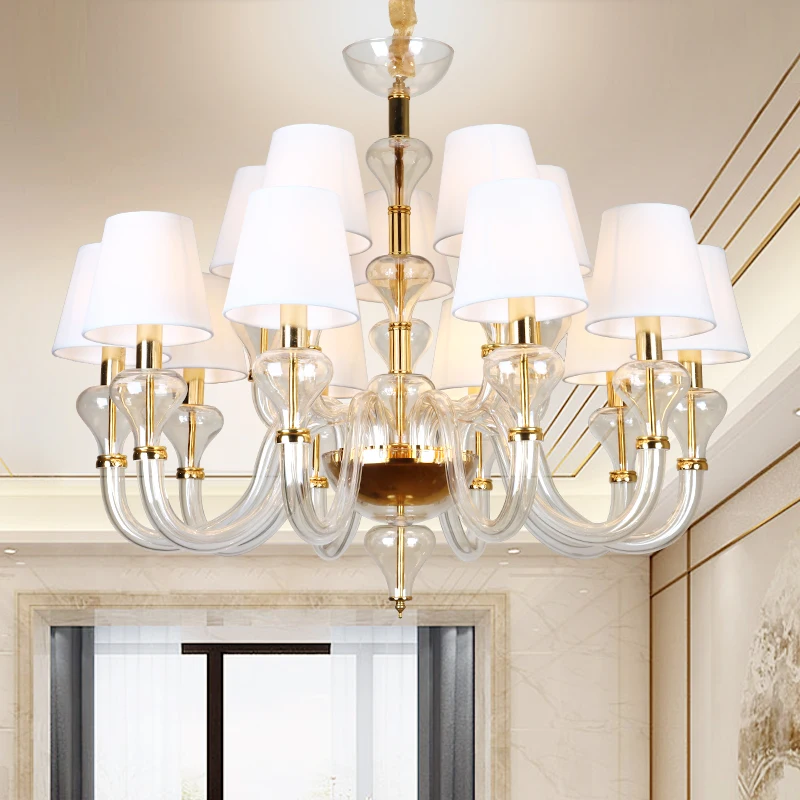 Современная стеклянная люстра с абажуром для гостиной спальни кухни Lustre de cristal