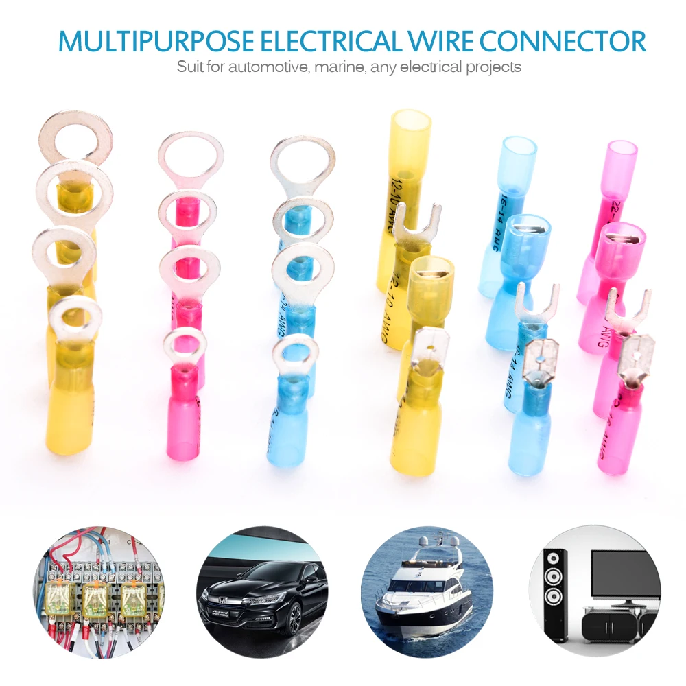 MICTUNING120 шт терм усадочная разъем электрические кабельные наконечники в наборе