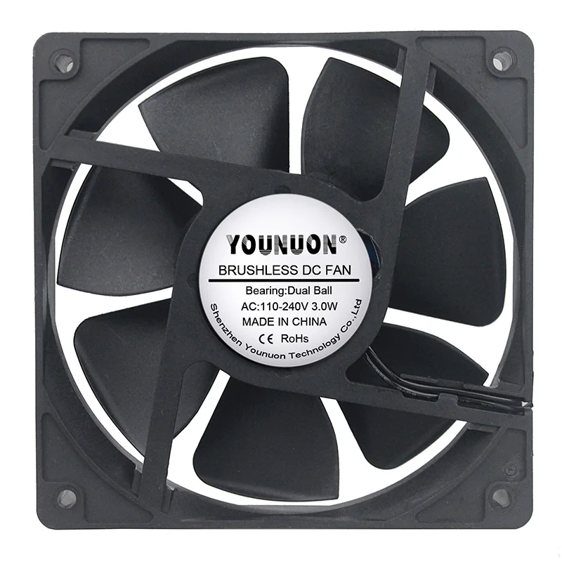 40 шт. двухшаровой 120 мм 12025 EC бесщеточный вентилятор AC 110 в 115 220 240 В осевой 120x120x25