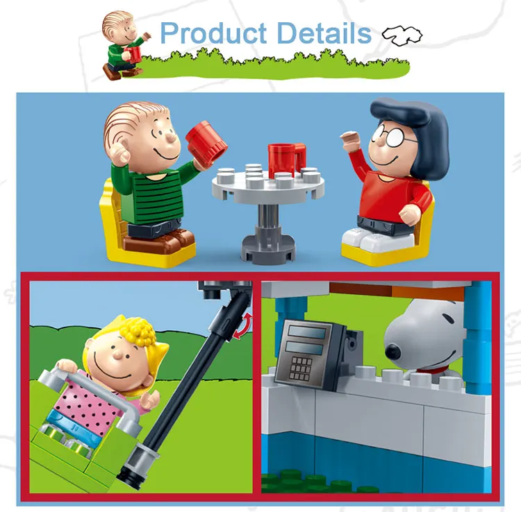BanBao, горячая Snoopy, арахис, IP фигурка, пластиковые строительные блоки, игрушки для детей, обучающая модель, DIY Кирпичи, совместимый бренд