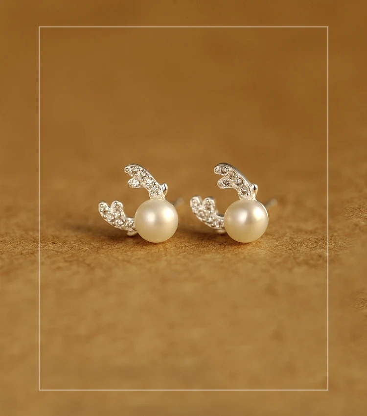 Женские маленькие серьги из циркония с жемчугом 925|earrings sterling silver|zircon earrings925 pearl |