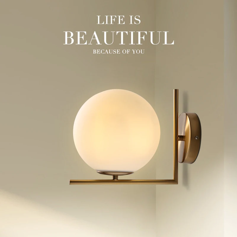 E27 LED wall lights Modern Nordic led lamp glass ball for passageway Loft cafe corridor bedroom | Освещение