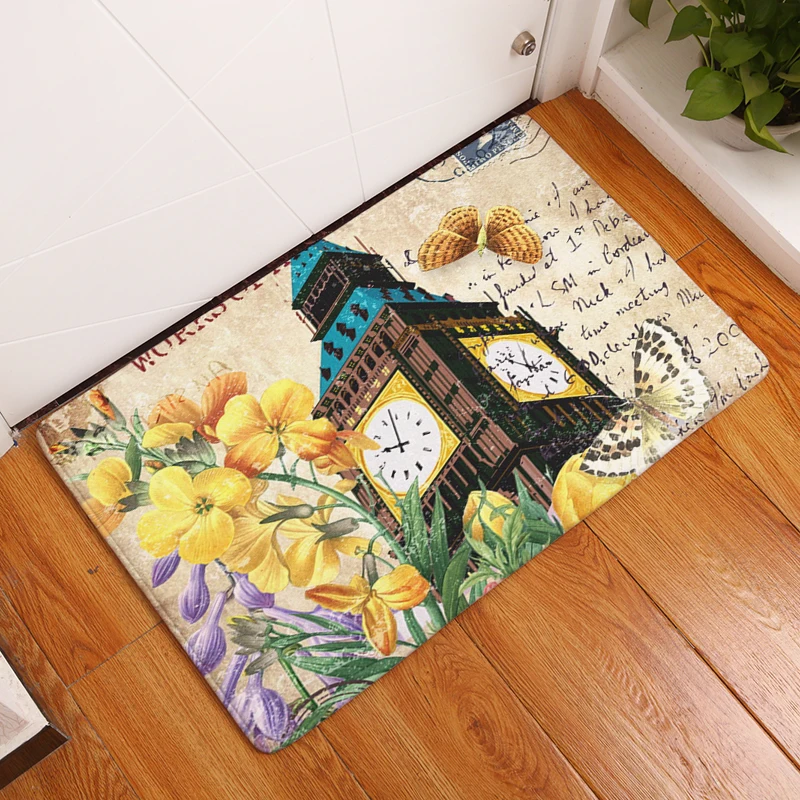 2017 новые ковры с цветочным принтом Нескользящие кухонные коврики для дома