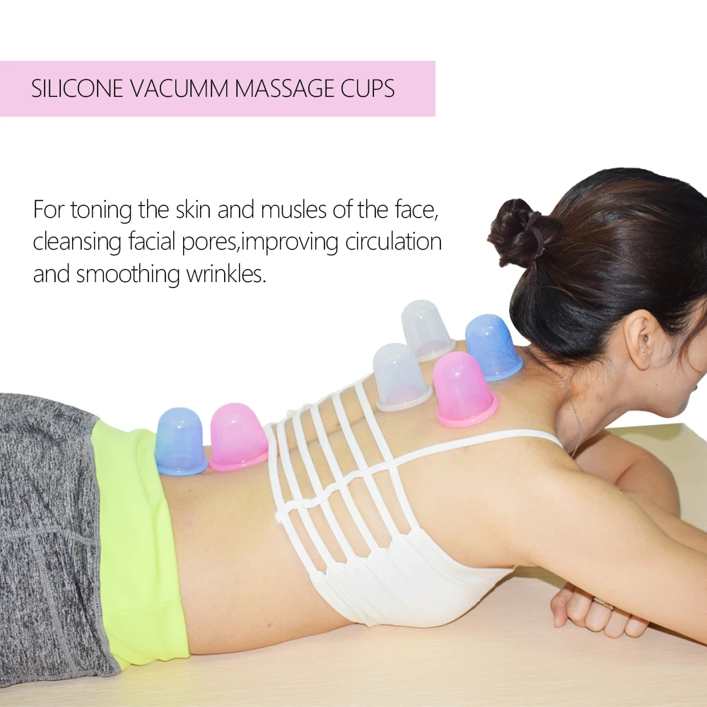 

6pcs Silicone Massage Cups Ventosa Celulitis Vacuum Cup Full Body Massage Suction Cup Face Massage Cans Anti Cellulite For Body