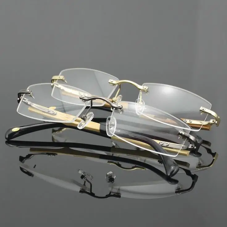 Очки для чтения без оправы из чистого титана деревянные полный обод унисекс