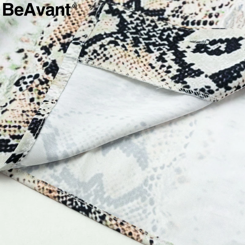 BeAvant V шеи Змея блузка кофта с принтом топы Повседневное блуза длинным рукавом