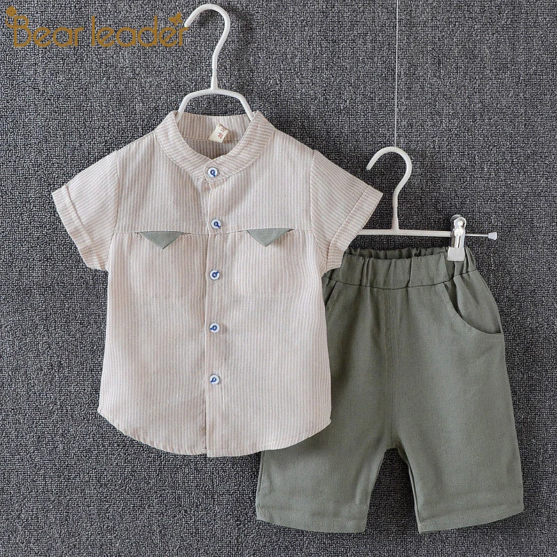 Bear Leader Baby Boy Clothes Set 2019 Summer Striped T-Shirts+Pants Toddler Kids Clothing Sets Suit for 1-5T | Детская одежда и