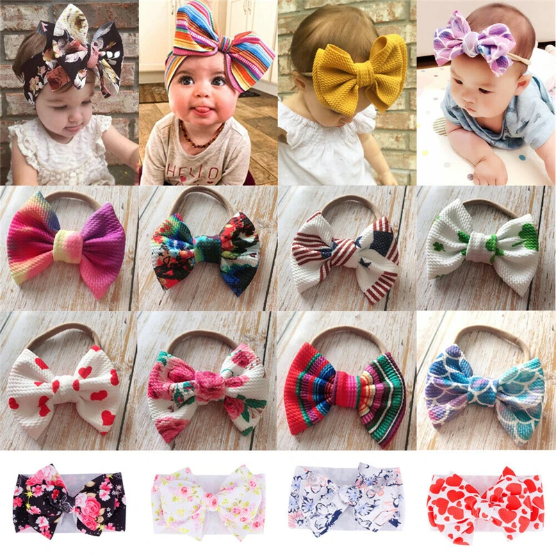 2019 New Baby Headband High Elastic Cute Bow Flower Kids Hair Accessories Headwear Bows Wrap | Детская одежда и обувь