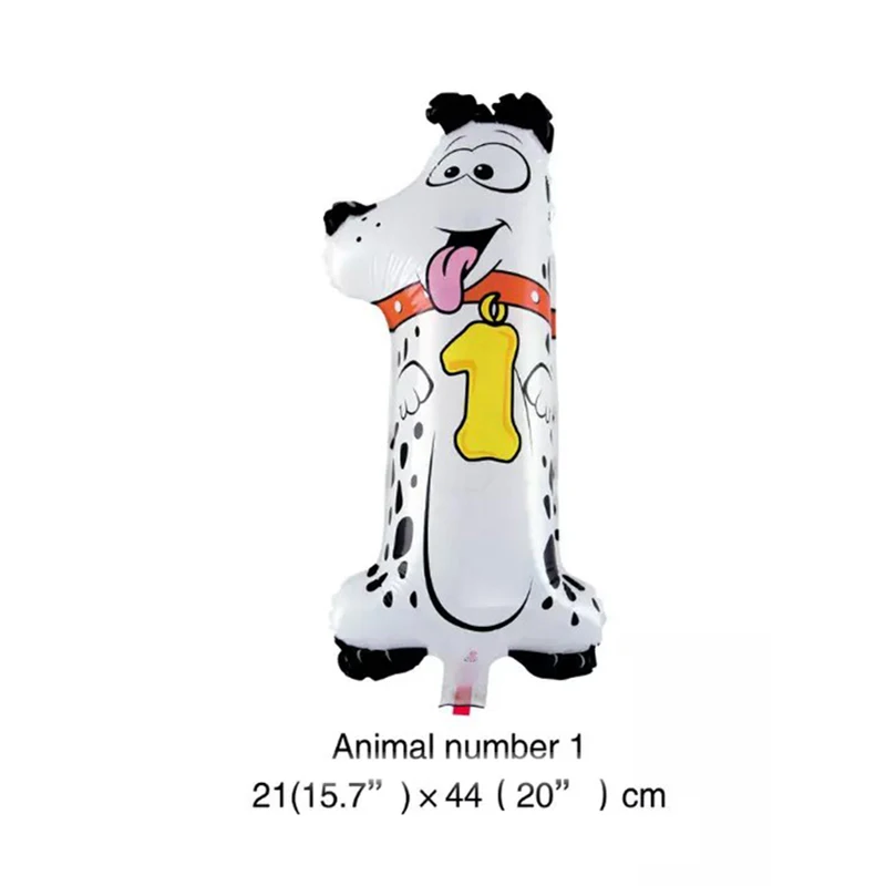 1 шт. Мини цифровой животных воздушные шары из фольги для дня рождения ребенка