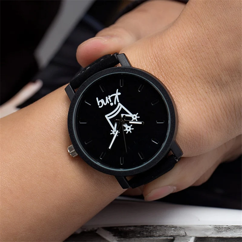 King Queen кожаные часы женские для влюблённых кварцевые мужские брендовые Роскошные