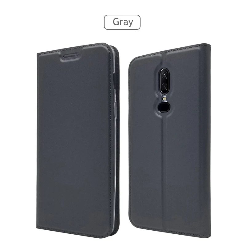 Gray ZROTEVE чехол для Oneplus 6 T 5T Чехол Флип-Бумажник кожаный чехол для One Plus 6 6 T 5T Чехол Флип Магнитный чехол Oneplus6 T чехол s - Цвет: Gray