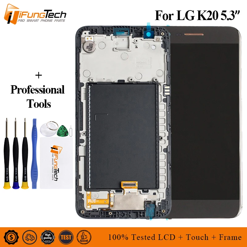 Для LG K20 Plus MP260 TP260 VS501 ЖК-дисплей сенсорный экран дигитайзер с рамкой полная сборка