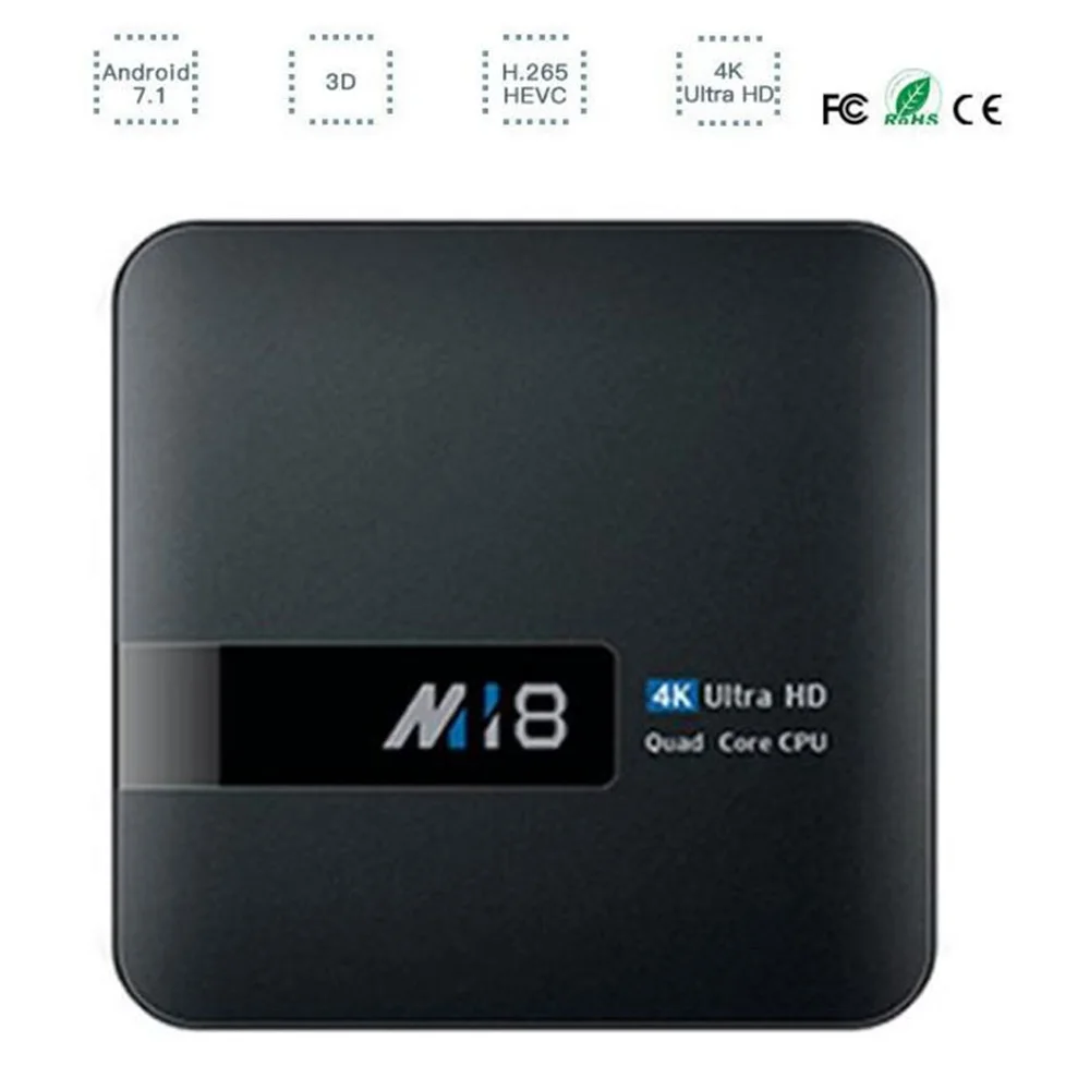 ТВ приставка M18 Android 7 1 Amlogic S905W 1G 8G 2G 16G Smart TV Box 2 4 GHz WiFi S905w телеприставка поддержка 4K