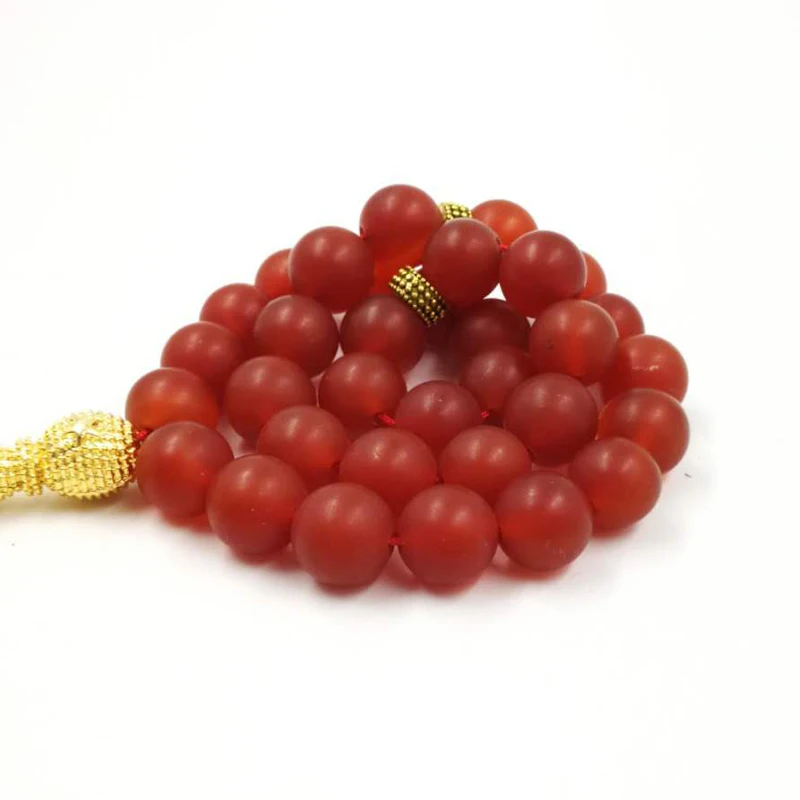 Натуральный Матовый Браслет red agates Tasbih все новое мусульманский мужской браслет