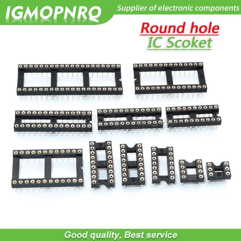 10 шт. круглое отверстие IC разъем DIP 6 8 14 16 18 20 24 28 контактный DIP6 DIP8 DIP14 DIP16 DIP18 DIP20 DIP24