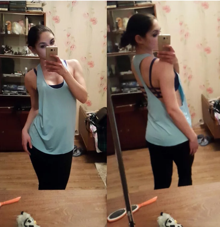 Майка без рукавов с низким воротником Biger Спортивная быстросохнущая короткая