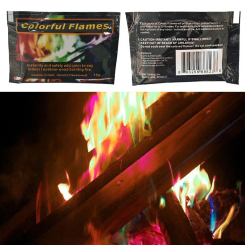 15 г Мистический Огонь волшебные трюки цветное пламя пакетики для костра камина