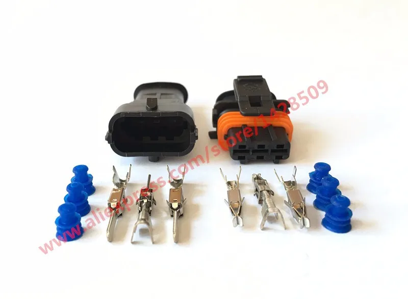 20 Sets 3 Pin Female Male Fuel Pressure Wire Connector Electrical Sealed Diesel Injection Plug 1928404074 For Bosch | Обустройство