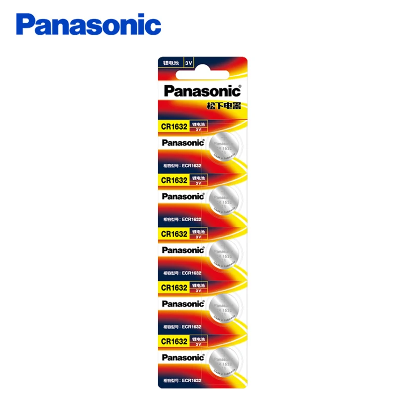 Panasonic 100% оригинальный 10 шт. CR1632 кнопочный Аккумулятор для часов Автомобильный