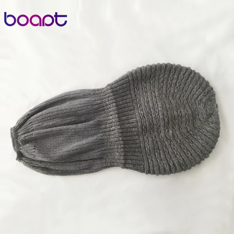 [boapt] ангора кролик мягкий двойной слой вязаный толстый капот девочки зима