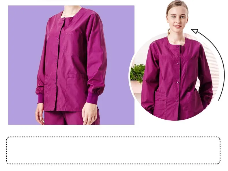 4XL медицинская куртка скрабы униформы для женщин разогрева скрепленные мед технологии куртки ребра комплект манжеты на кнопках с длинным рукавом зимнее пальто