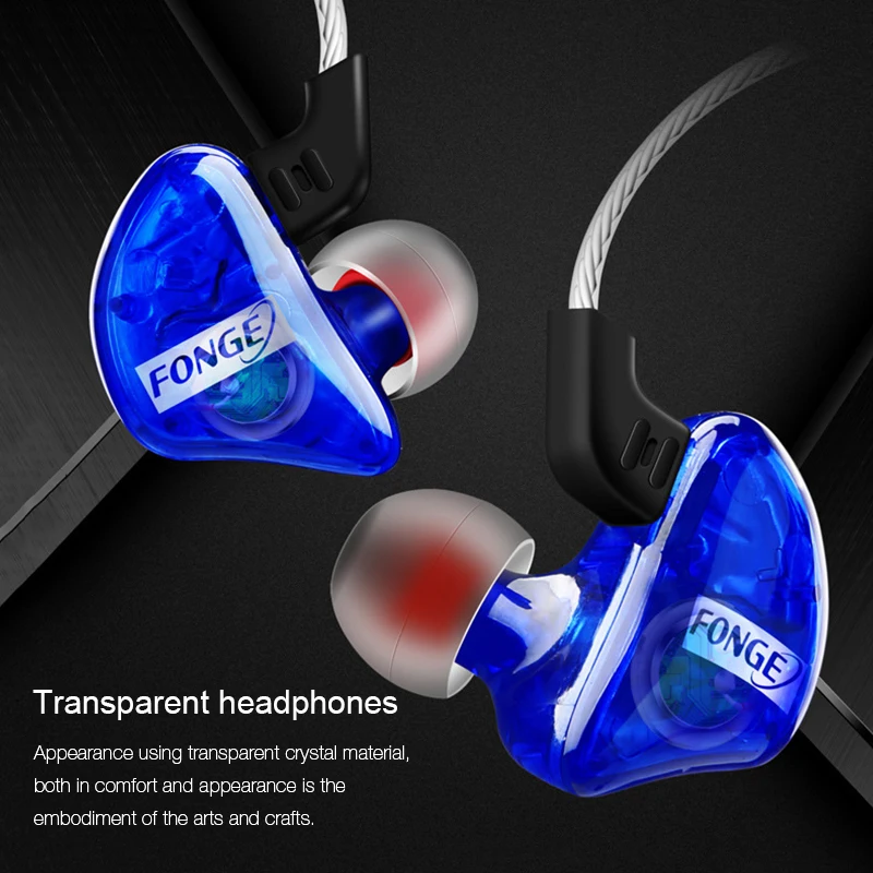 Fonge T01 наушники transparent Спорт бег стерео гарнитура Super Bass Водонепроницаемый IPX5