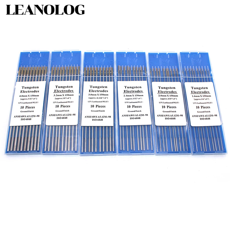 10 штук в партии головы лантан Tungste электрод 1 6/2 0/2 4/3 0/3 2/4.0X150mm TIG Вольфрам с
