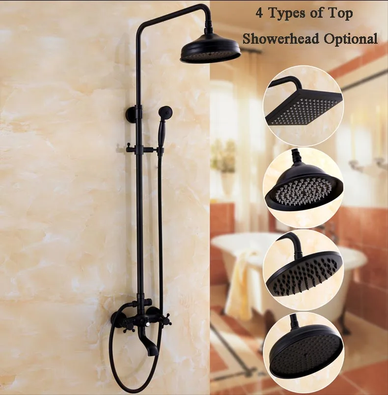 Ванная комната античная Черная живопись латунная подъемная колонна настенное