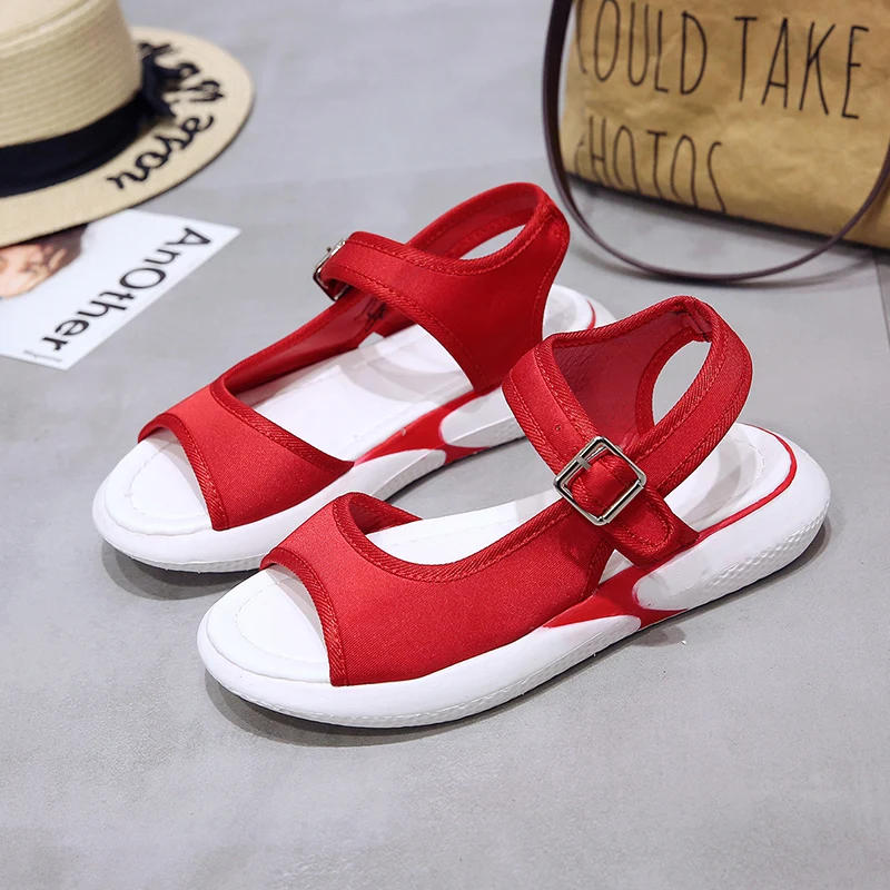 TESSFFEL 2019 Summer Casual Sandals Female buckle soft bottom flat shoes comfortable fisherman fashion sandals women | Обувь