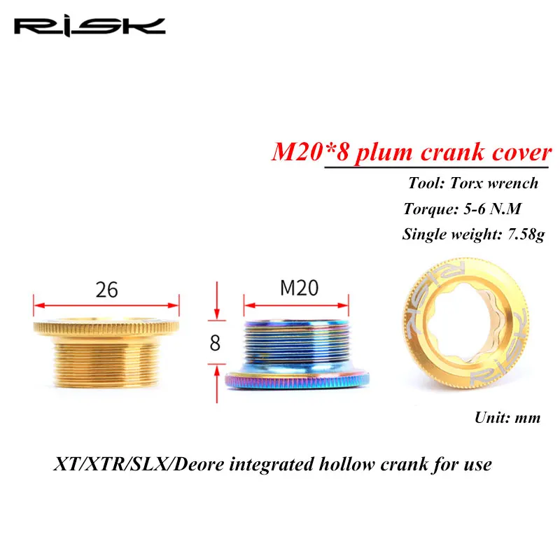 M20X8mm титановый крепежный болт, винт для горного велосипеда, нижний кронштейн, цепное колесо, ВВ, болт для крышки рукоятки, для Shimano Deore XT