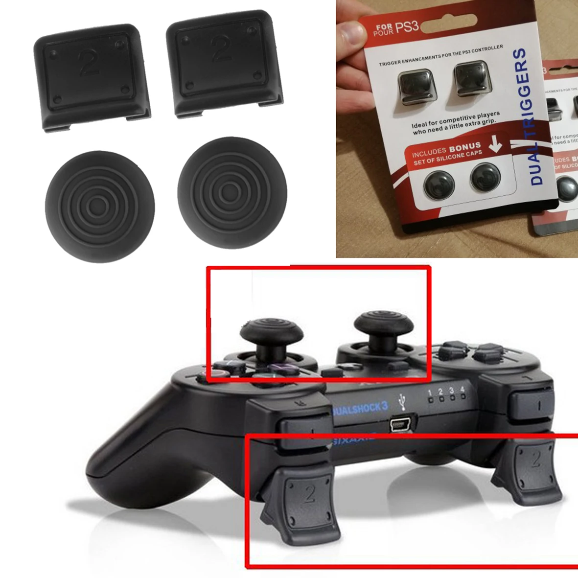 Джойстик для джойстика и два улучшения триггеров Замена Sony PlayStation Dualshock 3 PS3