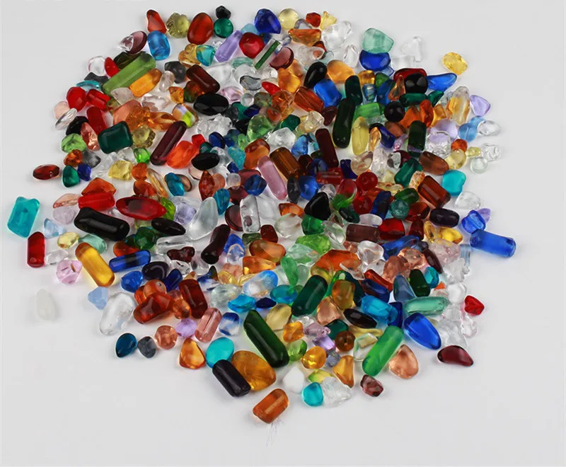 HONGYI 1 piece 100g/200g/500g colored crystal stone aquarium bottom sand fish tank landscaping decoration natural stone