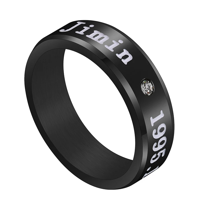 black Jm Auxauxme Titanium Steel Rap Monster Zircon Rings Gold Wedding Promise Ring For Women Men Engagement Jewelry Gift - Цвет основного камня: black Jm