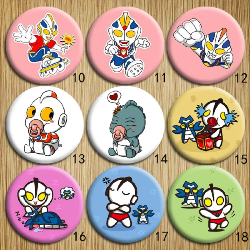 1 шт. Милая мультяшная брошь Ultraman Tinplate значки на рюкзак украшение одежды значок